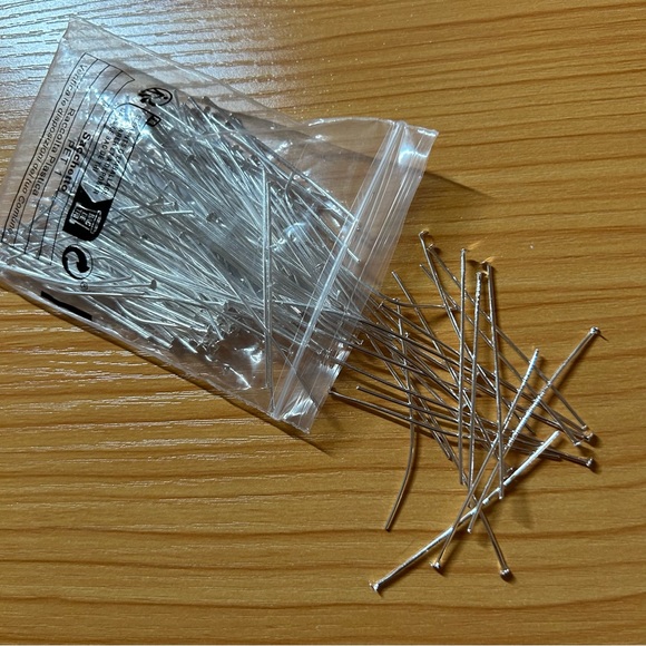 Flat head Pin for Jewelry Making - Silver - Picture 3 of 8